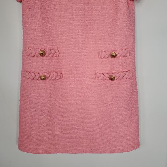 Tuckernuck Jackie Mini Shift Dress Light Pink Bubblegum Tweed Lined Size Small - Picture 4 of 10